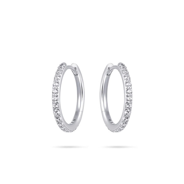 Zilveren Oorringen Zirkonia 20mm - 2mm dik