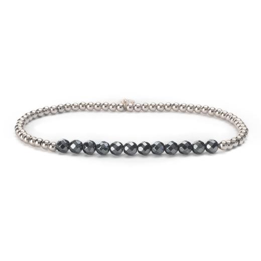 Sparkling Jewels Universe Damesarmband SB-GEM01-3MM-LINE Hematiet Zilver
