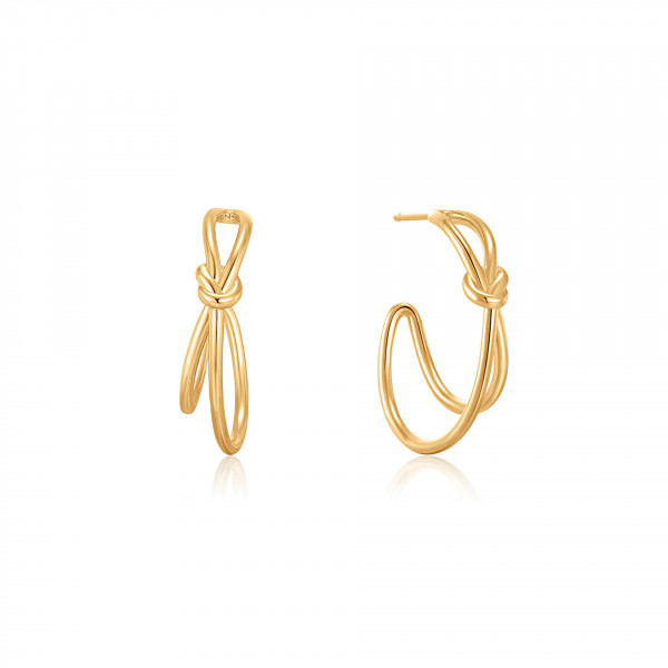 Ania Haie - Goudkleurige Oorringen E029-02G Knot Hoop Stud