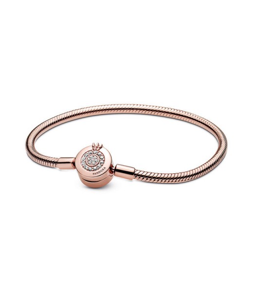 Pandora - Zilveren Signature Armband 589046C01-19 Roségoudkleurig Moments Sprankelende Kroon
