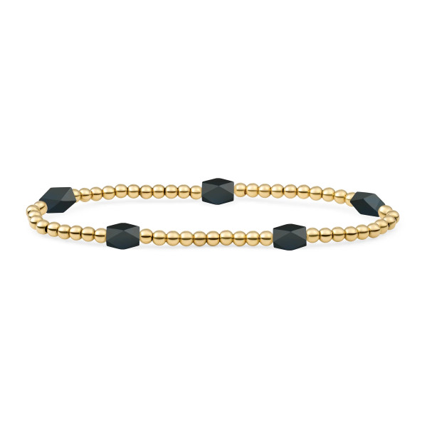 Sparkling Jewels Onyx Reverse Edge Mix Armband SB--G-3MM-BAR-G07