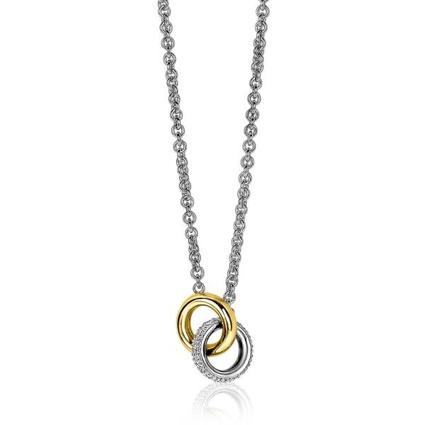 Zinzi - Zilveren Collier ZIC2102 Goudkleurige Ring