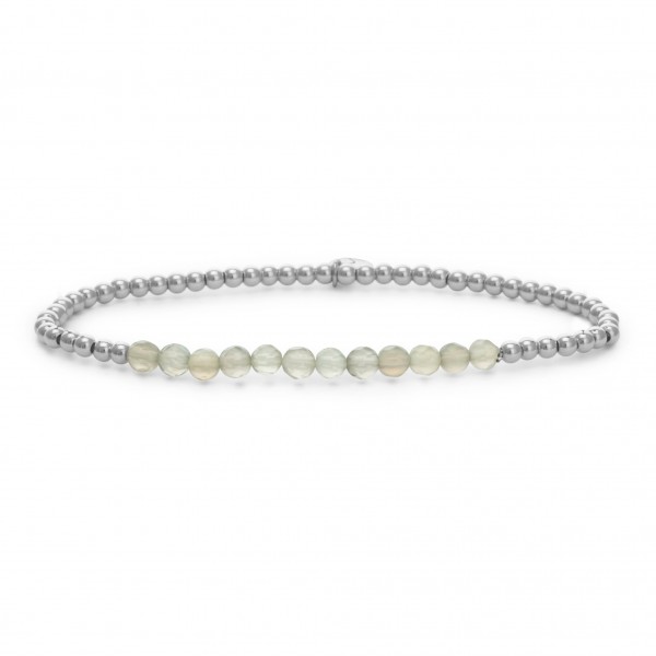 Sparkling Jewels Armband Universe SB-GEM31-3MM-LINE Grey Agate 3 mm Small