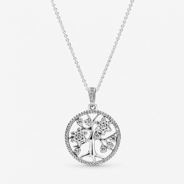 Pandora - Zilveren ketting 390384CZ-80 Sparkelende Stamboom