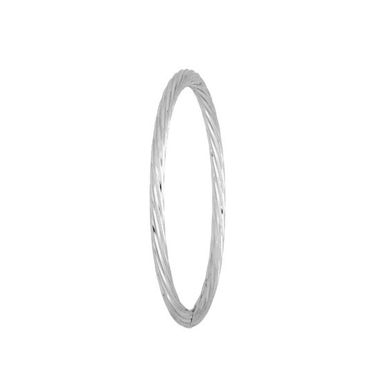 Bangle Armband Zilver 5mm STREPEN - Hand gemaakt