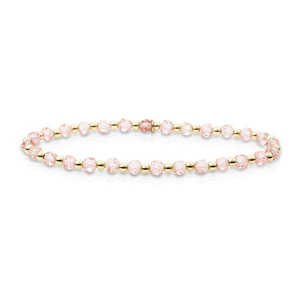 Sparkling Jewels - Armband SBG-GEM42-3MM-MIX Champagne Quartz Interstellar