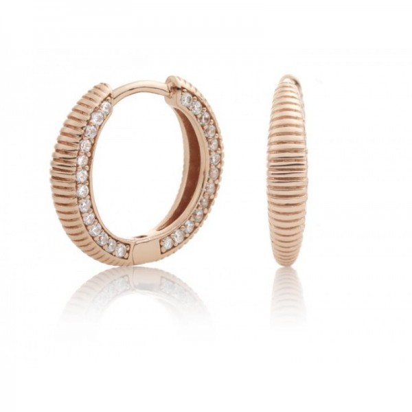 Sparkling Jewels - Rosegouden Creolen EAR03 Starburst Crystal
