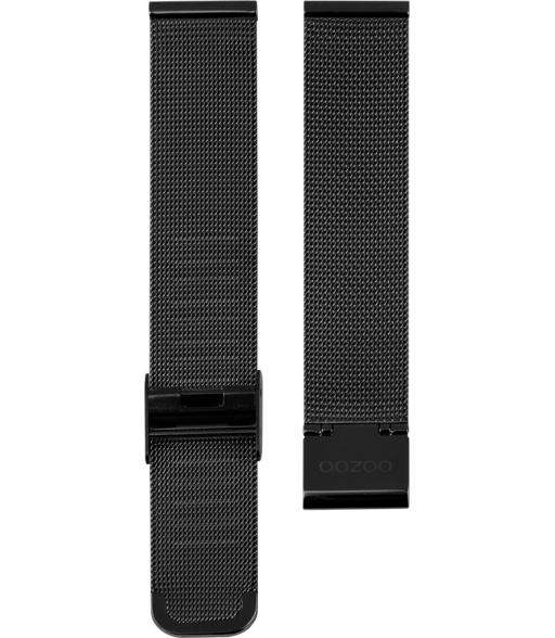 OOZOO horlogeband Milanees-Mesh edelstaal zwart 16mm