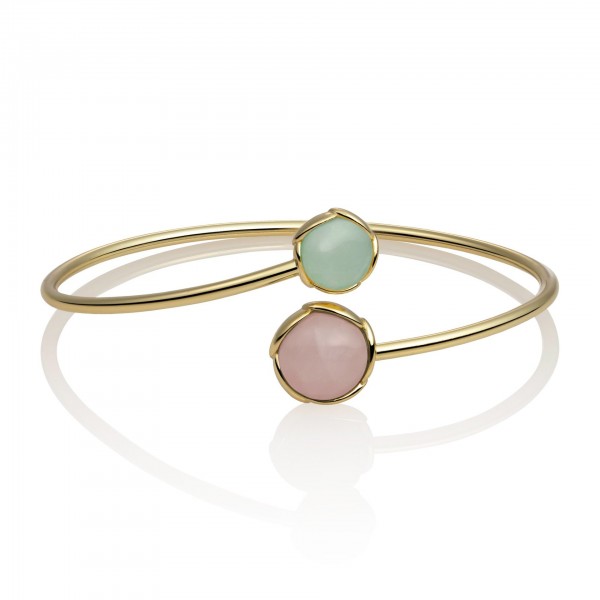 Sparkling Jewels - Blossom Bangle Roze Quartz & Amazonite - SBG-BAN-BS21-S