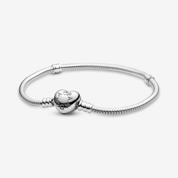 Pandora Moments Snake Chain armband met hartsluiting 590719-17