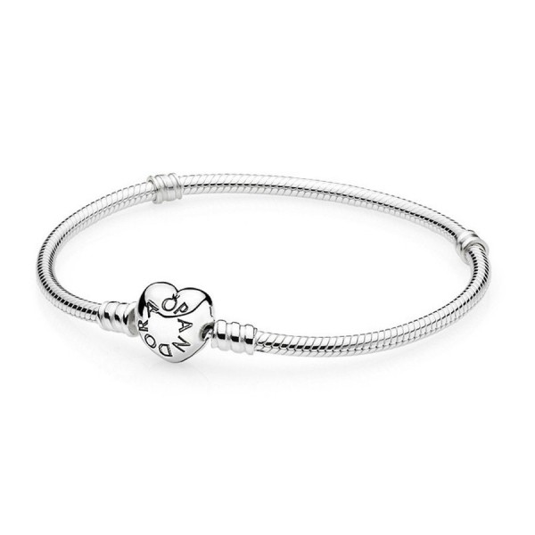 Pandora Moments - Zilveren Snake Armband Hartsluiting 20cm 590719