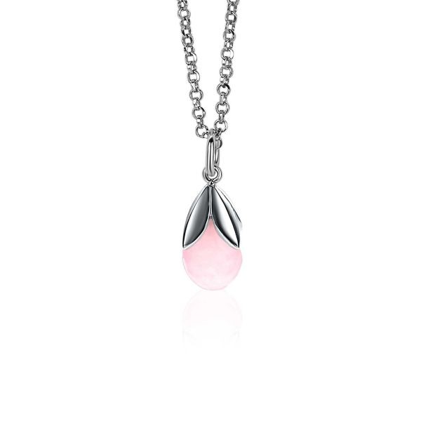 Zinzi - Zilveren Collier ZIH1877R Roze Druppel