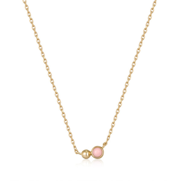 Ania Haie Orb Rose Quartz Pendant Ketting Goudkleurig N045-02G-RQ