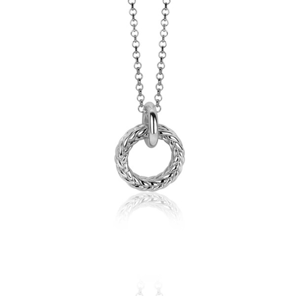 Zinzi - Zilveren Hanger ZIH2246 Rond met Touw-effect