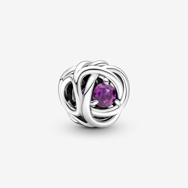 Pandora Februari Geboortesteen Paarse Oneindige Cirkel Bedel 790065C02