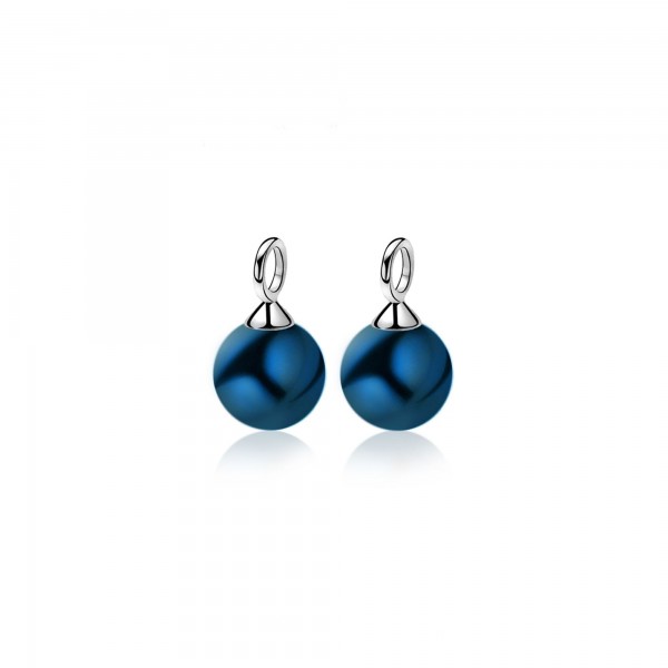 Zinzi - Zilveren Creoolhangers ZICH266B Blauw