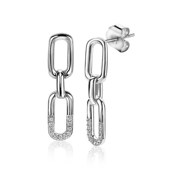 Zinzi - Zilveren Schakel Oorhangers zio2114