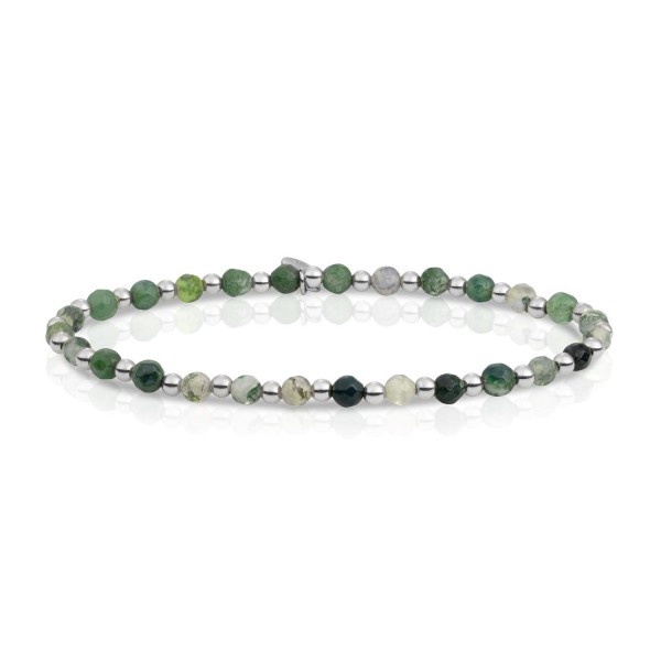 Sparkling Jewels - Moss Agate Interstellar Armband - SBG-GEM16-3MM-MIX