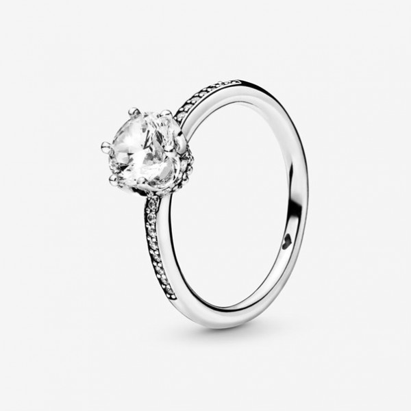 Pandora - Zilveren Ring 198289CZ Sprankelende Kroon - Ringmaat 60