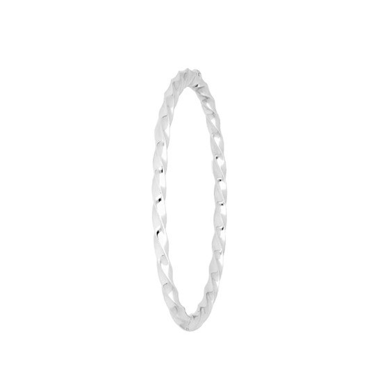 Bangle Armband Zilver 4mm Gedraaid - Hand gemaakt