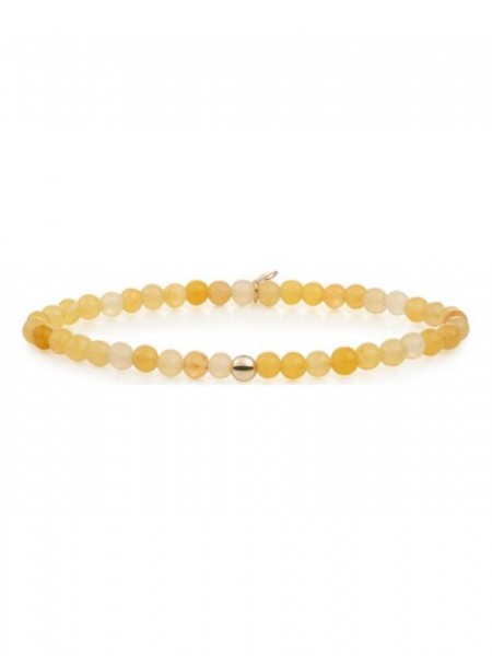Sparkling Jewels - Armband SBG-GEM30-ADD-4MM Yellow Jade Saturn S