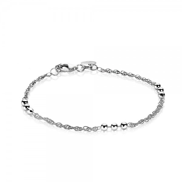 Zinzi - Zilveren Armband ZIA1422 Fantasieschakel Bolletjes
