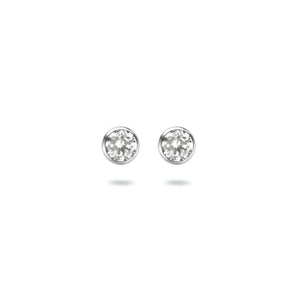 Oorknoppen Zilver Zirkonia Rond 4mm