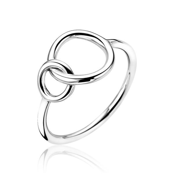 Zinzi - Zilveren Ring ZIR1278-60 Ronde Vormen In Elkaar