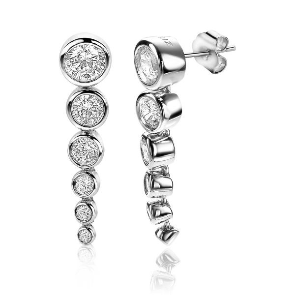 Zinzi - Zilveren Luxe Oorsieraden ZIO2053 Zirkonia Rondjes