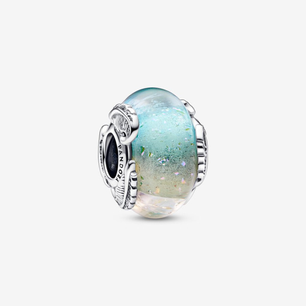 Pandora Veelkleurig muranoglas en ronde veer bedel 792577C00