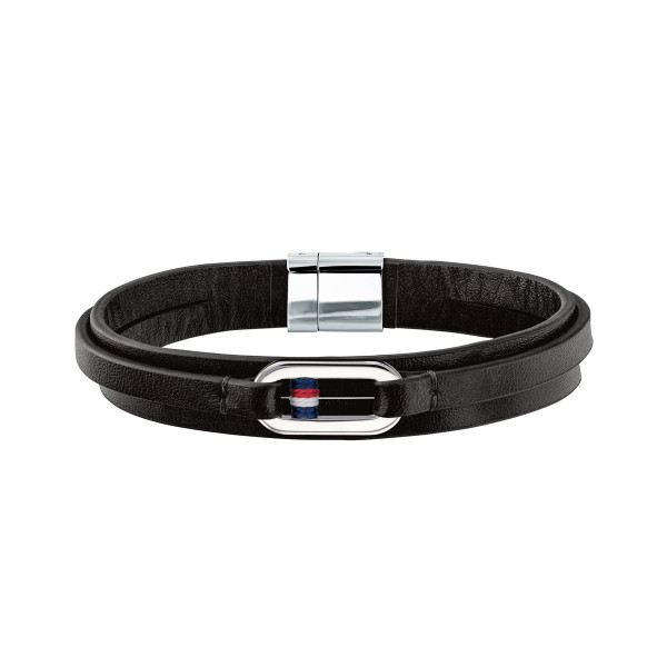 Tommy Hilfiger - Herenarmband TJ2790028 Zwart Leer