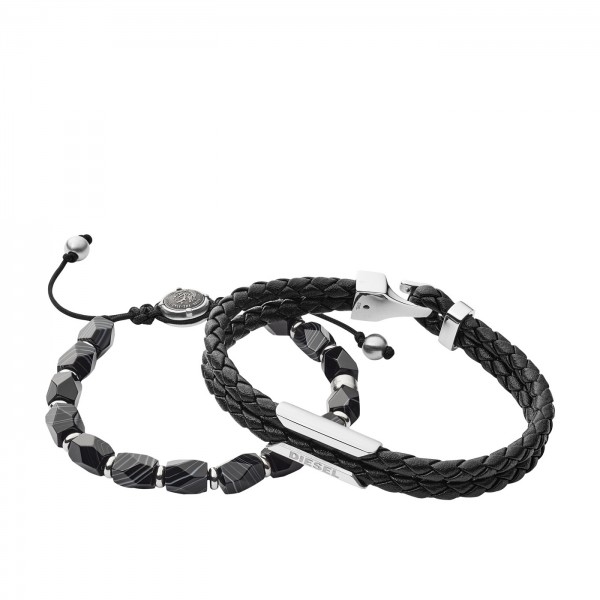 Diesel - Armband DX1254040 Zwart Edelsteen