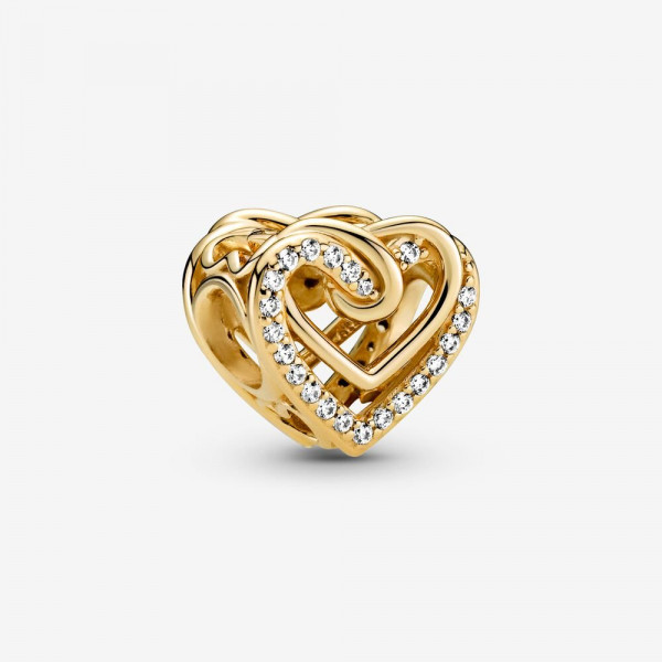 Pandora - Zilveren Bedel 769270C01 14k Vergulde Verstrengelde Harten