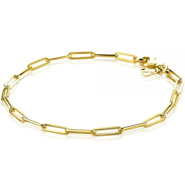 ZINZI Gold 14 karaat gouden armband langwerpige schakels ZGA274 10mm