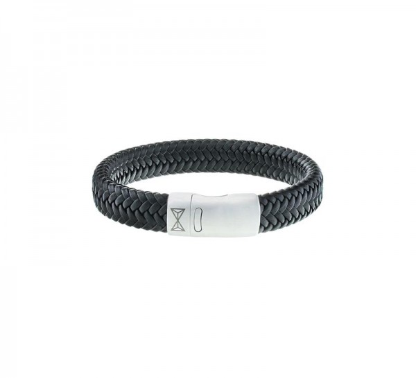 Aze Jewels - Armband AZ-BL007-A-210 Gevlochten Leer - Zwart
