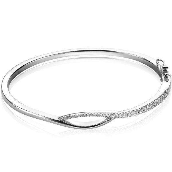 Zinzi - Zilveren Bangles Armband ZIA1971 Cross-over - Zirconia