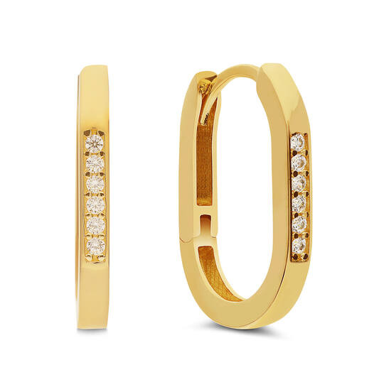 Gouden Oorringen met Zirkonia 12 mm