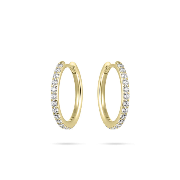 Zilveren Oorringen Verguld Zirkonia 20mm - 2mm dik