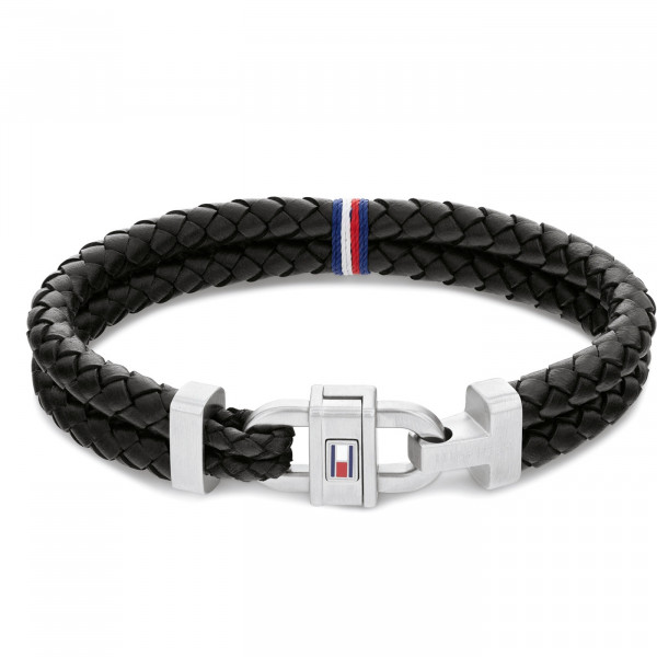 Tommy Hilfiger - Herenarmband TJ2790361 Zwart Gevlochten Leer Multi-look