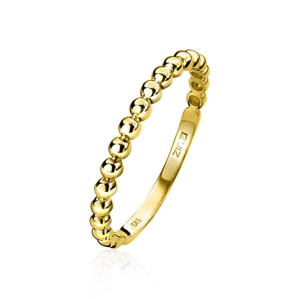 Zinzi - Gouden Aanschuifring ZGR145 Bolletjes