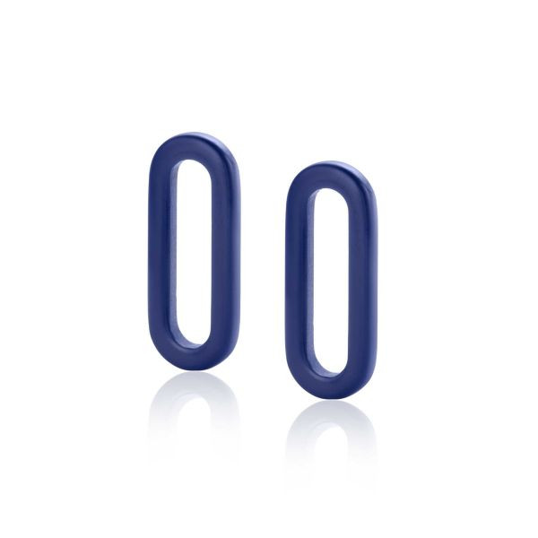 Zinzi grote ovale oorbedels in trendy lapis lazuli blauw (zonder oorringen) 19 mm ZICH2455L