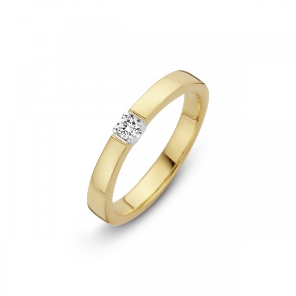 Briljant - Memoire Gouden Damesring 0,05crt Diamant