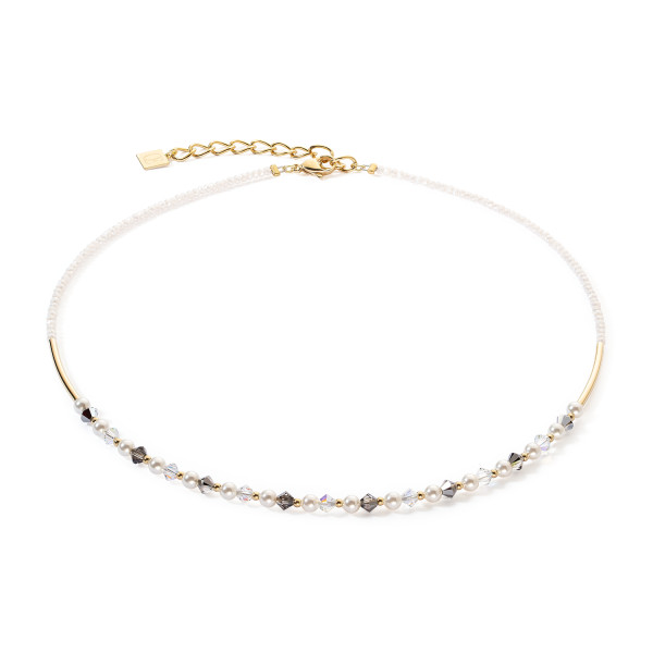 Coeur de Lion Ketting Princess Pearls Grijs-Kristal 6022/10 - 1218