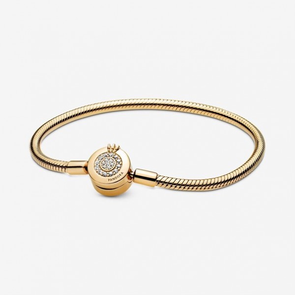Pandora - Goudkleurige Armband 569046C01-21 Sprankelende Kroon O-Snake Chain