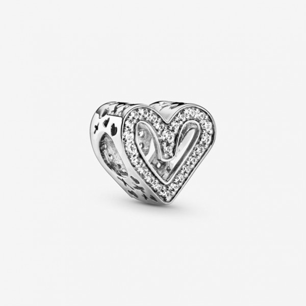 Pandora - Zilveren Bedel 798692C01 Vrije Hand Hart