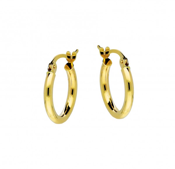 Gouden Creolen 14karaat Glans 2x14mm
