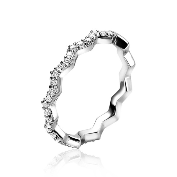 Zinzi - Zilveren Ring ZIR1797-60 Zig Zag Zirkonia