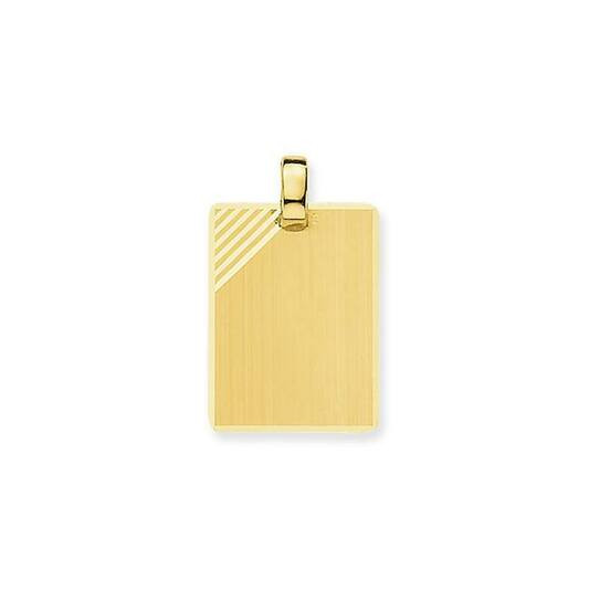 Gouden graveerplaatje 14 karaat rechthoekig 21x15