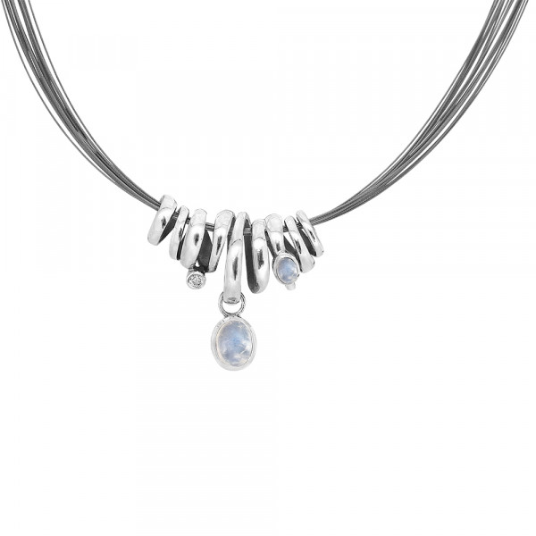Rabinovich - Casual Curve 75602021 Zilveren Collier met Witte Topaas