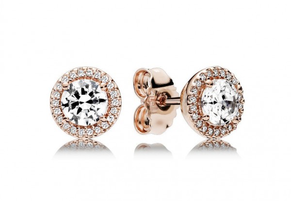 Pandora - Zilveren Oorknoppen 286272CZ Roségoudkleurig zirkonia